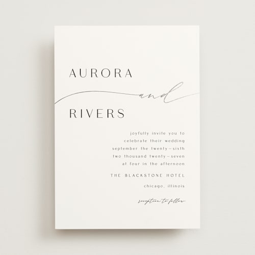 This is a piano foil stamped wedding invitations with foil pressed by Olivia Raufman called gathering printing on signature in standard