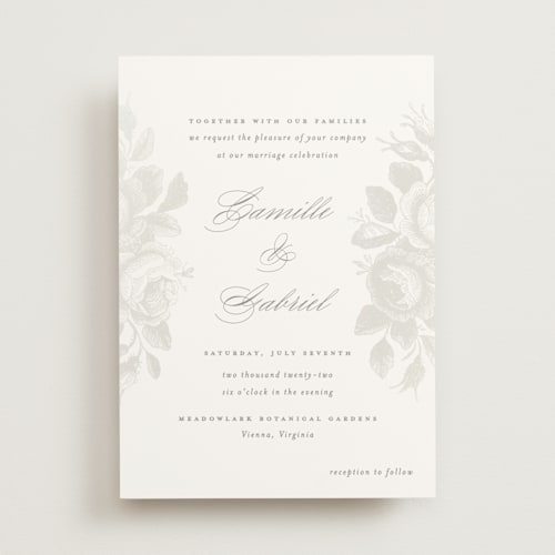 This is a the pearl gloss press wedding invitations with gloss press by Design Lotus called idyllic printing on signature in standard