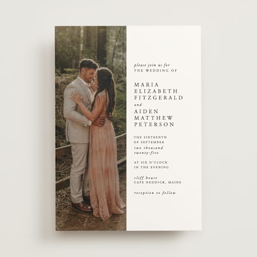 This is a platinum wedding invitations with standard by Heather Schertzer called portrait printing on signature in standard