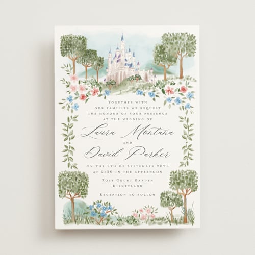 This is a spring wedding invitations with standard by Petra Kern called disney's once upon in a dream printing on signature in standard