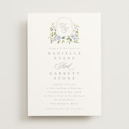 This is a sky wedding invitations with standard by Everett Paper Goods called ocean point printing on signature in standard