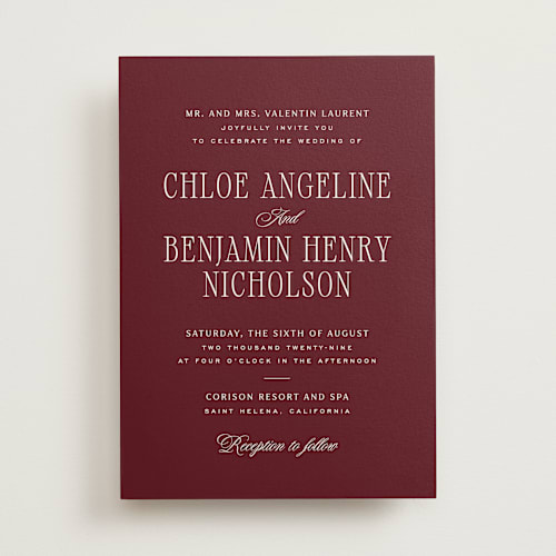 This is a vineyard wedding invitations with standard by Kelly Schmidt called woods printing on signature in standard