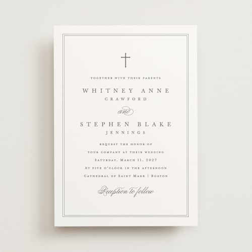 This is a ivory wedding invitations with standard by Amy Kross called crawford printing on signature in standard