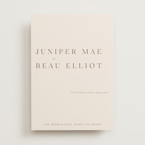 This is a blush wedding invitations with standard by Mere Paper called juniper printing on signature in standard