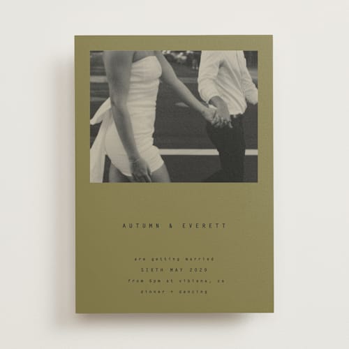 This is a elm wedding invitations with standard by Blustery August called nonnette printing on signature in standard