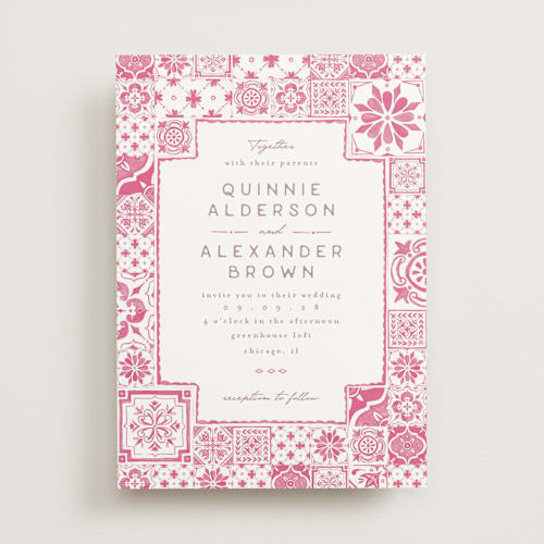 This is a candy wedding invitations with standard by Anastasia Makarova called watercolor tile printing on signature in standard