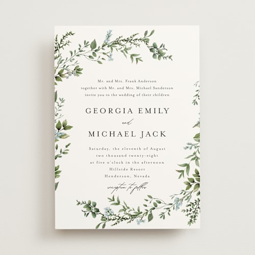 This is a coast wedding invitations with standard by Susan Moyal called romantic florals printing on signature in standard