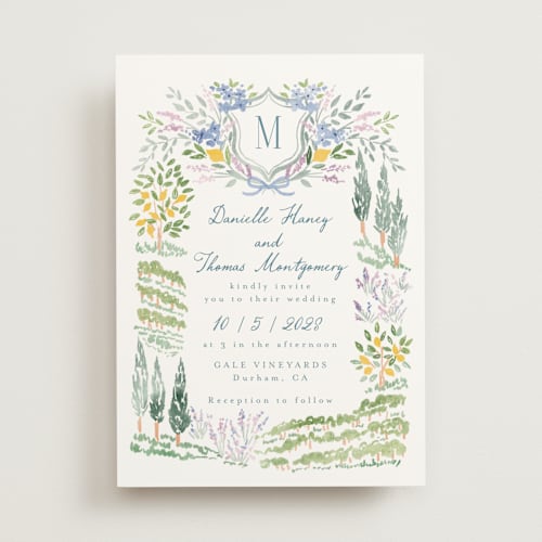 This is a summer wedding invitations with standard by Petra Kern called vineyard love printing on signature in standard