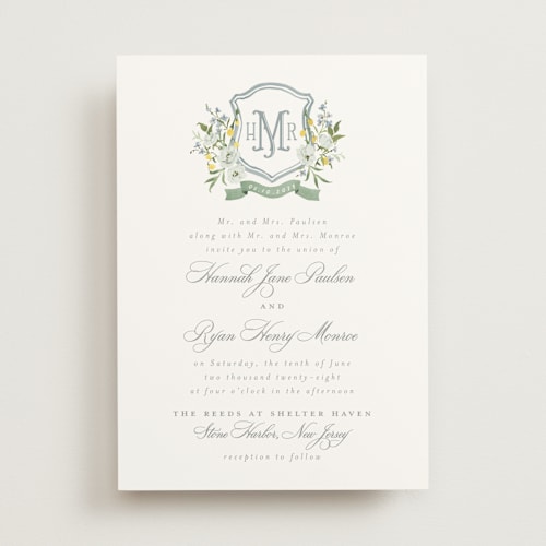 This is a garden wedding invitations with standard by Everett Paper Goods called avalon printing on signature in standard