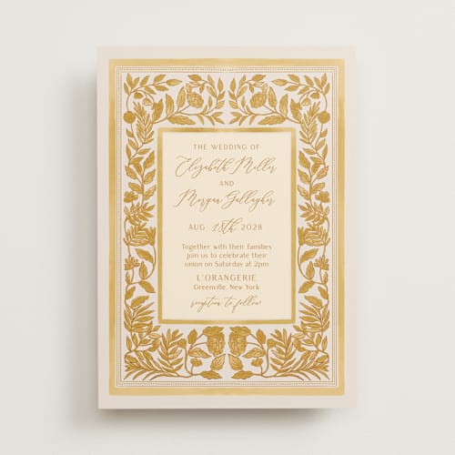 This is a autumn wedding invitations with standard by Elly called porcelain floral printing on signature in standard
