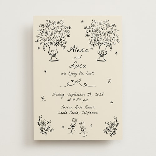 This is a vanilla wedding invitations with standard by Ani Somi called roses printing on signature in standard