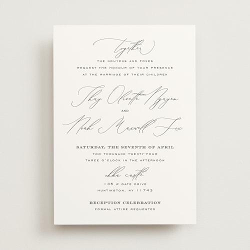 This is a ink wedding invitations with standard by Design Lotus called la noce printing on signature in standard