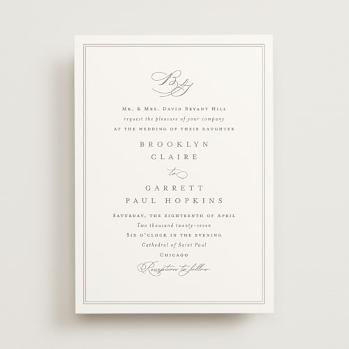 This is a cotton wedding invitations with standard by Amy Kross called overlapping printing on signature in standard