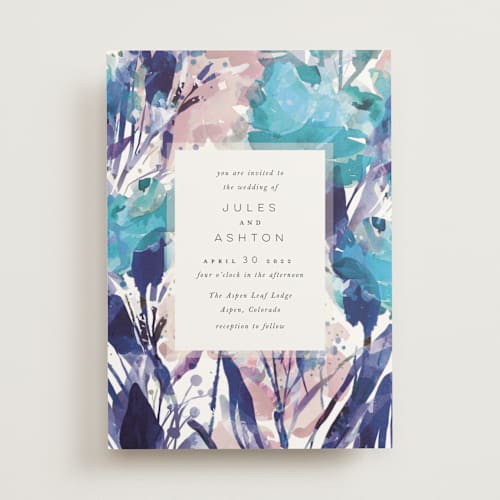 This is a celestial wedding invitations with standard by Grace Kreinbrink called blissful blooms printing on signature in standard