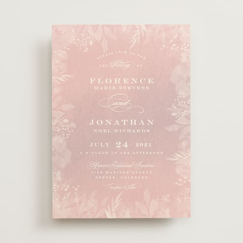 This is a blush wedding invitations with standard by Grace Kreinbrink called summer bliss printing on signature in standard