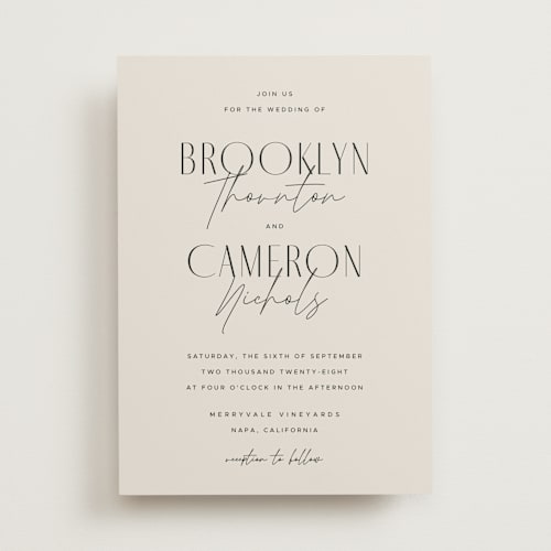 This is a linen wedding invitations with standard by Kelly Schmidt called arabilla overlap printing on signature in standard