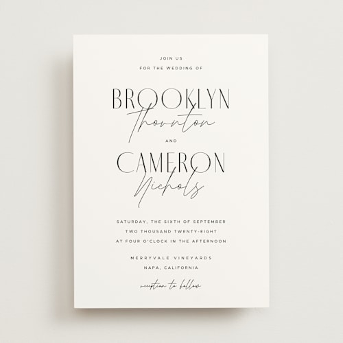 This is a silk wedding invitations with standard by Kelly Schmidt called arabilla overlap printing on signature in standard