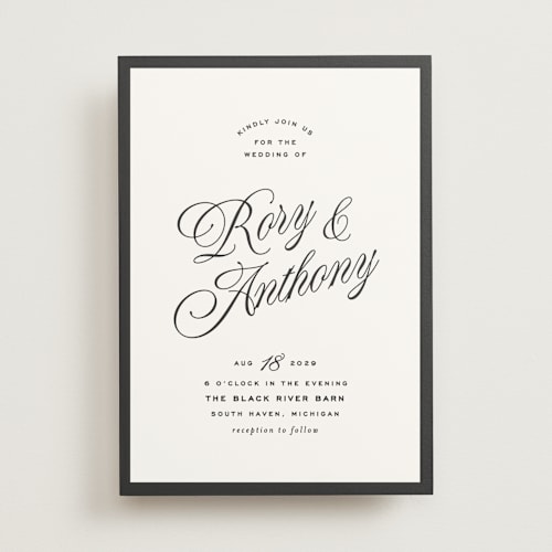 This is a onyx wedding invitations with standard by Ellen Schlegelmilch called rory printing on signature in standard