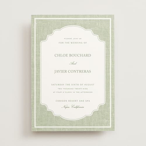 This is a garden wedding invitations with standard by Kelly Schmidt called summer linen printing on signature in standard