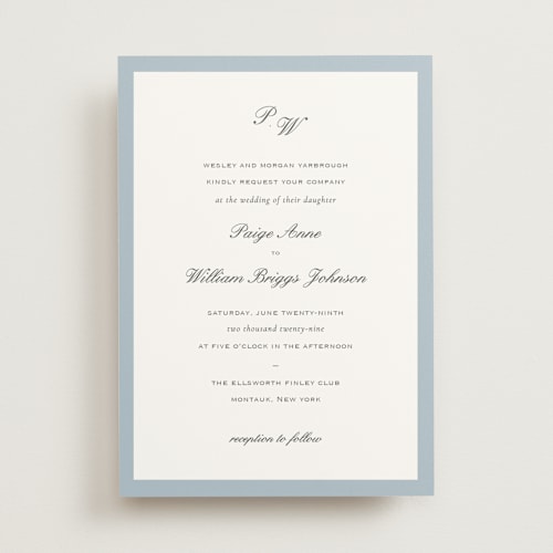 This is a sky wedding invitations with standard by Sara Hicks Malone called briland printing on signature in standard