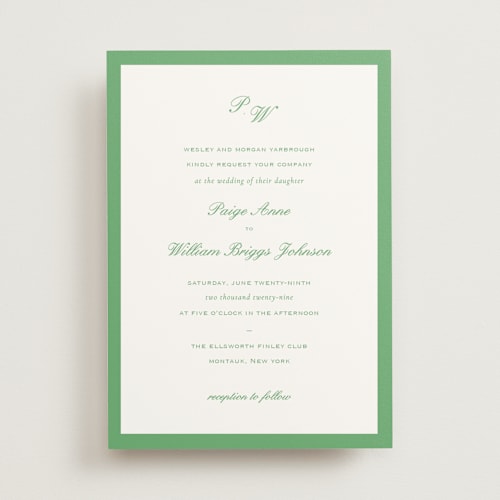 This is a seafoam wedding invitations with standard by Sara Hicks Malone called briland printing on signature in standard