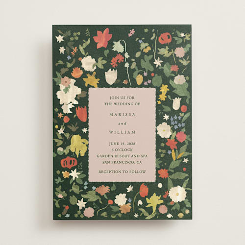 This is a rose wedding invitations with standard by Sumak Studio called all the flowers of the world printing on signature in standard