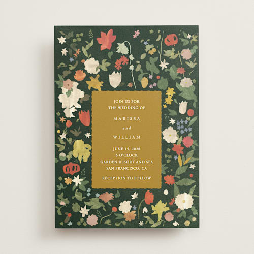 This is a sunflower wedding invitations with standard by Sumak Studio called all the flowers of the world printing on signature in standard