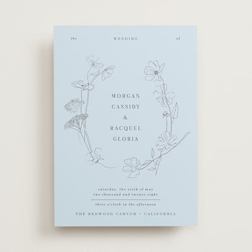 This is a mermaid wedding invitations with standard by Baumbirdy called floral stamp printing on signature in standard