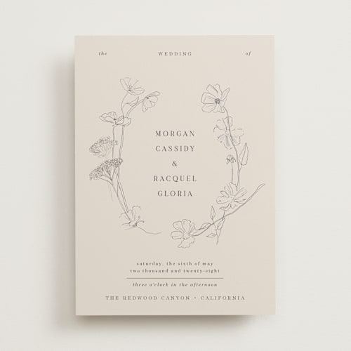 This is a mist wedding invitations with standard by Baumbirdy called floral stamp printing on signature in standard