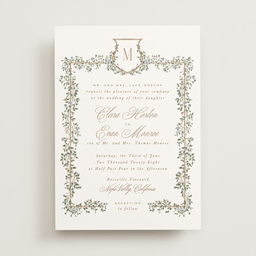 This is a lake wedding invitations with standard by Leah Bisch called arbour printing on signature in standard