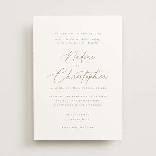 This is a pearl wedding invitations with standard by chocomocacino called spiku printing on signature in standard