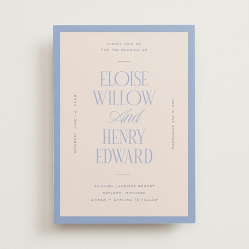 This is a canopy wedding invitations with standard by Pixel and Hank called threaded printing on signature in standard