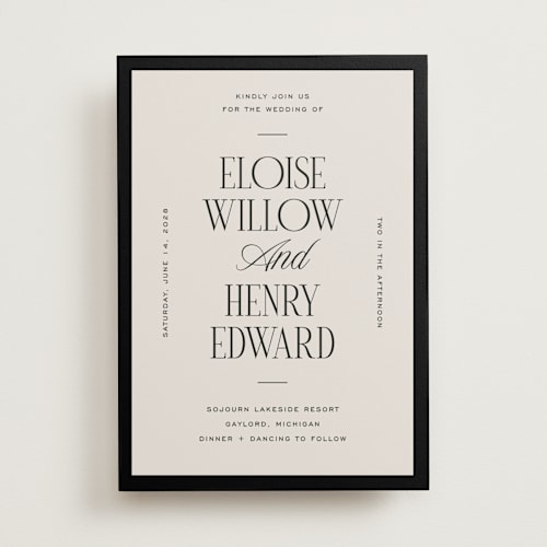 This is a suit wedding invitations with standard by Pixel and Hank called threaded printing on signature in standard