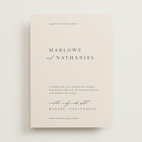 This is a linen wedding invitations with standard by Kelly Schmidt called astoria printing on signature in standard
