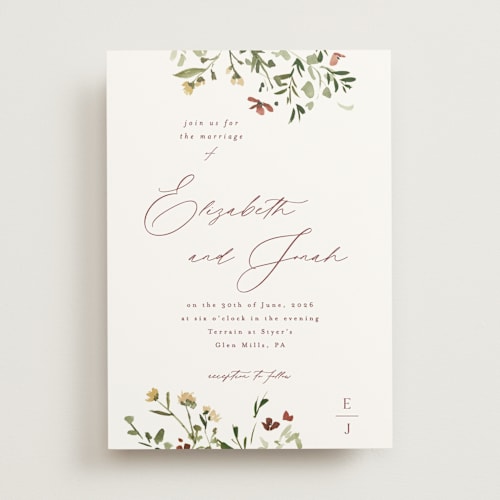 This is a cherry cobbler wedding invitations with standard by Everett Paper Goods called brynn printing on signature in standard