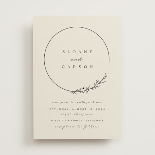 This is a almond wedding invitations with standard by Brianne Larsen called branched printing on signature in standard