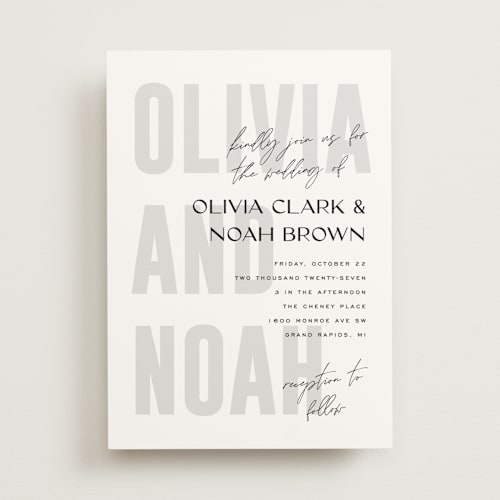 This is a salt wedding invitations with standard by Pixel and Hank called salted printing on signature in standard