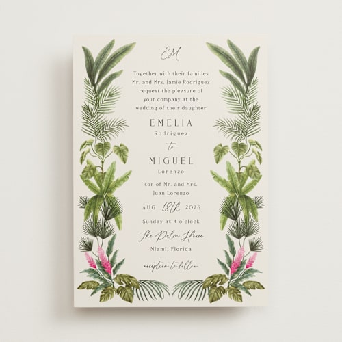 This is a lime wedding invitations with standard by Elly called tropical garden printing on signature in standard