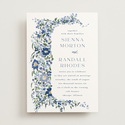 This is a deep sea wedding invitations with standard by Angela Marzuki called meander printing on signature in standard