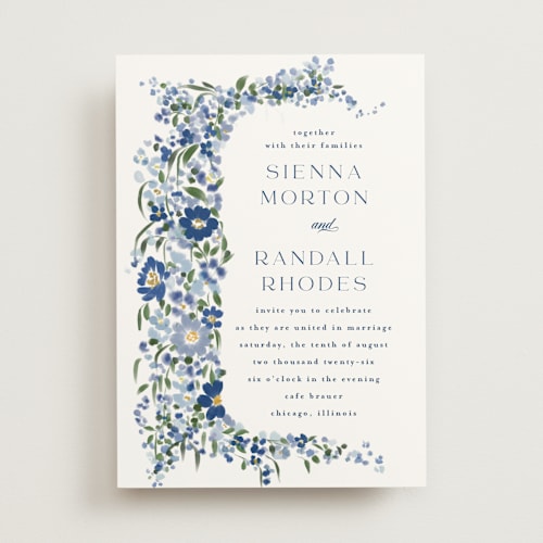 This is a deep sea wedding invitations with standard by Angela Marzuki called meander printing on signature in standard