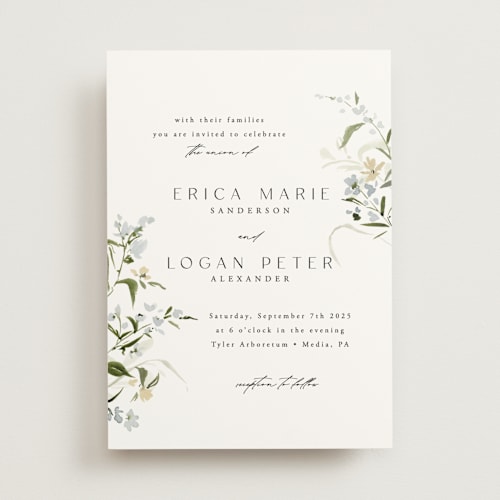 This is a lily wedding invitations with standard by Everett Paper Goods called fleur printing on signature in standard