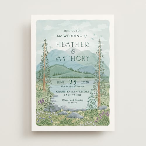 This is a spruce wedding invitations with standard by Paper Sun Studio called sierra printing on signature in standard