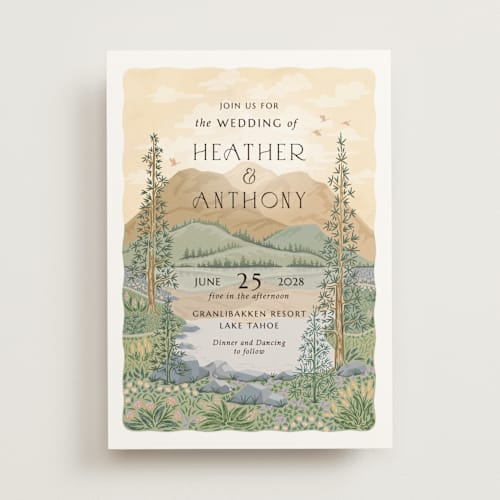 This is a autumn wedding invitations with standard by Paper Sun Studio called sierra printing on signature in standard