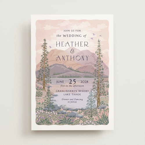 This is a blush wedding invitations with standard by Paper Sun Studio called sierra printing on signature in standard