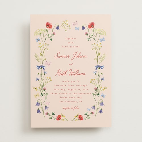 This is a apricot wedding invitations with standard by frau brandt called wildflower romance printing on signature in standard