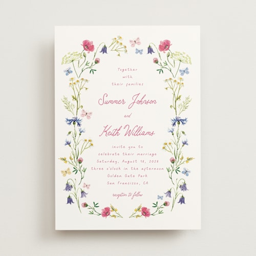 This is a peony wedding invitations with standard by frau brandt called wildflower romance printing on signature in standard
