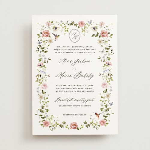 This is a sweet tea wedding invitations with standard by Sarah Knight called ornate printing on signature in standard