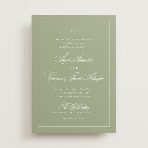 This is a garden wedding invitations with standard by Kelly Schmidt called greenwood printing on signature in standard