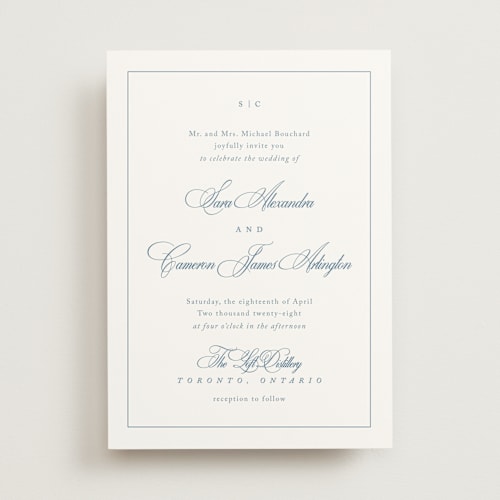 This is a ocean wedding invitations with standard by Kelly Schmidt called greenwood printing on signature in standard