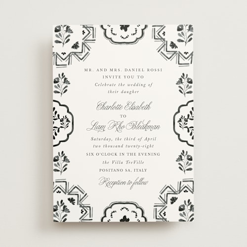 This is a ebony wedding invitations with standard by Itsy Belle Studio called almafi printing on signature in standard